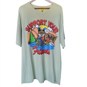 Chinatown Market Green Outdoor Camp Fishing Tee - Support Your Friends Men's XXL